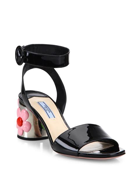 prada flower heel shoes